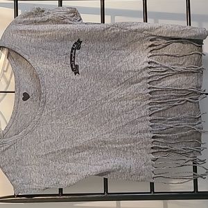 Fringe gray T